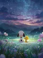 Diamantmalerei Snoopy Sternenhimmel Cartoon Kunst Kinderzimmer Wanddeko – Farbe Braun (17)