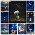 Diamantmalerei Snoopy Sternenhimmel Cartoon Kunst Kinderzimmer Wanddeko – 1