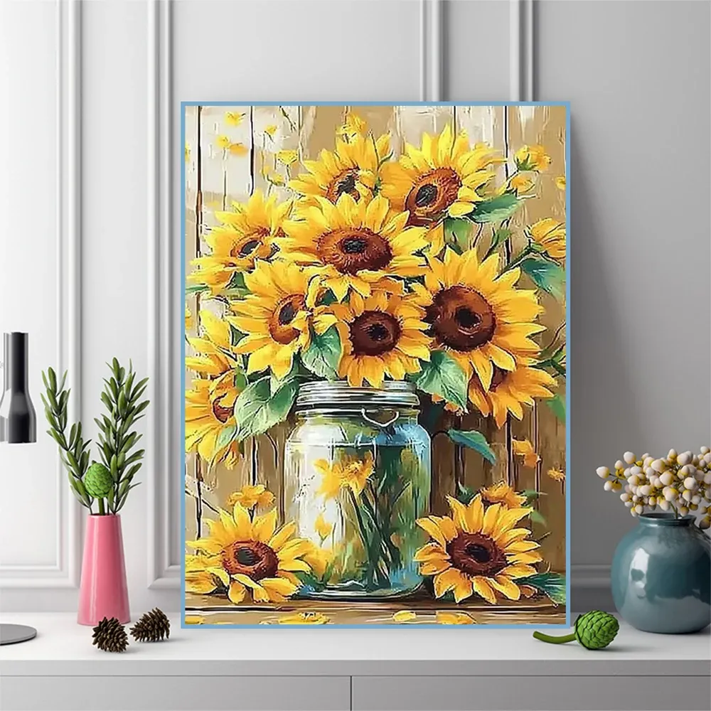 Diamantmalerei Sonnenblumen Vase 20x30 bis 50x70cm