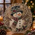 Diamantmalerei Sonnenfänger Weihnachtsmann Schneeflocke DIY – Farbe Rot (3)