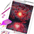 Diamantmalerei Sonnenuntergang Pflaumenblüte Landschaft 20x30cm bis 50x70cm – 2