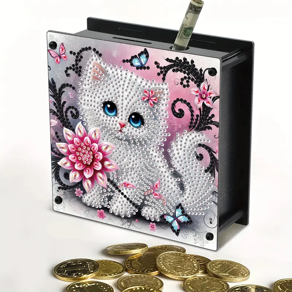 Diamantmalerei Spardose Tiere Blumen Spezialform