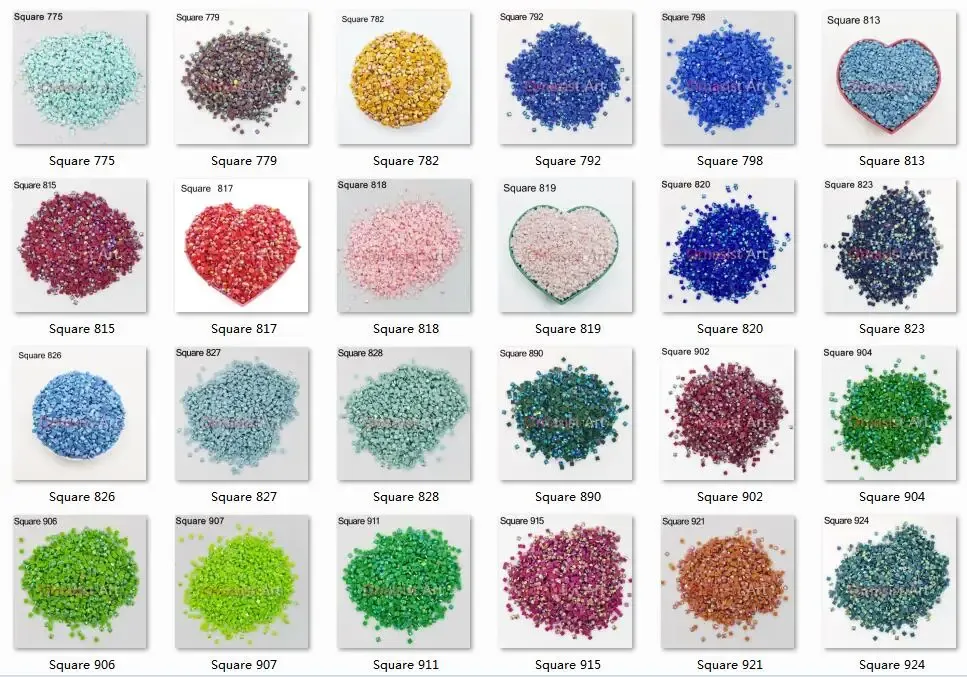 Diamantmalerei Steine AB quadratisch 10 g bis 500 g bunt