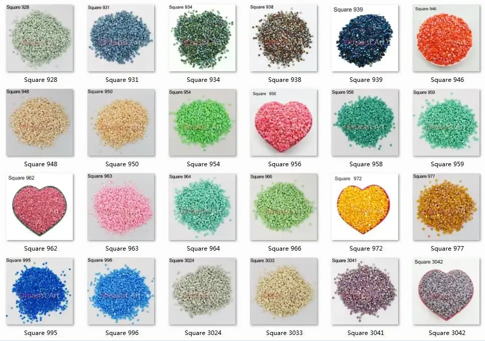 Diamantmalerei Steine AB quadratisch 10 g bis 500 g bunt