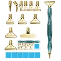 Diamantmalerei Stift aus Harz mit Metall Ersatzspitzen – Farbe Green-Boxed 19pcs