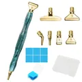 Diamantmalerei Stift aus Harz mit Metall Ersatzspitzen – Farbe Green-Metal -Clay