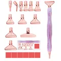 Diamantmalerei Stift aus Harz mit Metall Ersatzspitzen – Farbe Pink-Boxed 19pcs