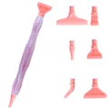 Diamantmalerei Stift aus Harz mit Metall Ersatzspitzen – Farbe Pink-Plastic Tips