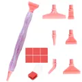 Diamantmalerei Stift aus Harz mit Metall Ersatzspitzen – Farbe Pink-Plastic -Clay