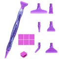 Diamantmalerei Stift aus Harz mit Metall Ersatzspitzen – Farbe Purple-Plastic -Clay