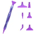 Diamantmalerei Stift aus Harz mit Metall Ersatzspitzen – Farbe Purple-Plastic Tips