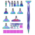 Diamantmalerei Stift aus Harz mit Metall Ersatzspitzen – Farbe Purple-Boxed 19pcs