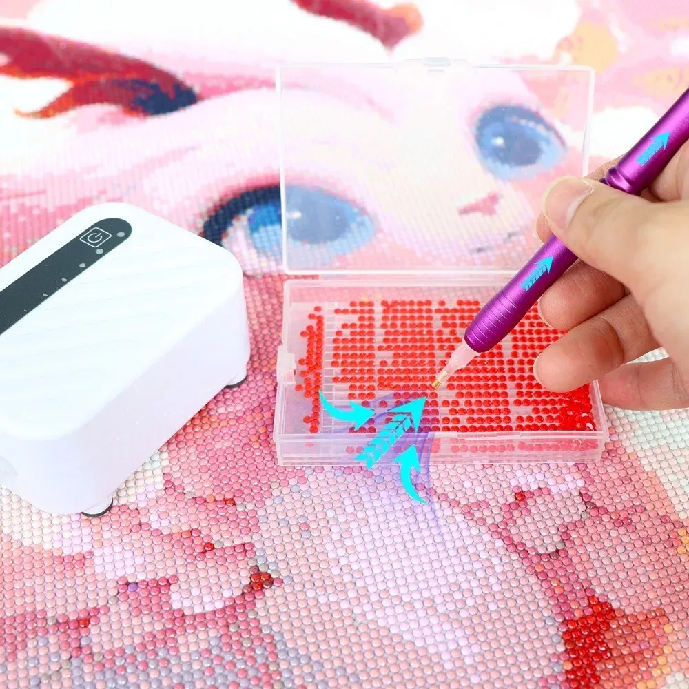 Diamantmalerei Stift Kit mit Vakuum und Ablagefach