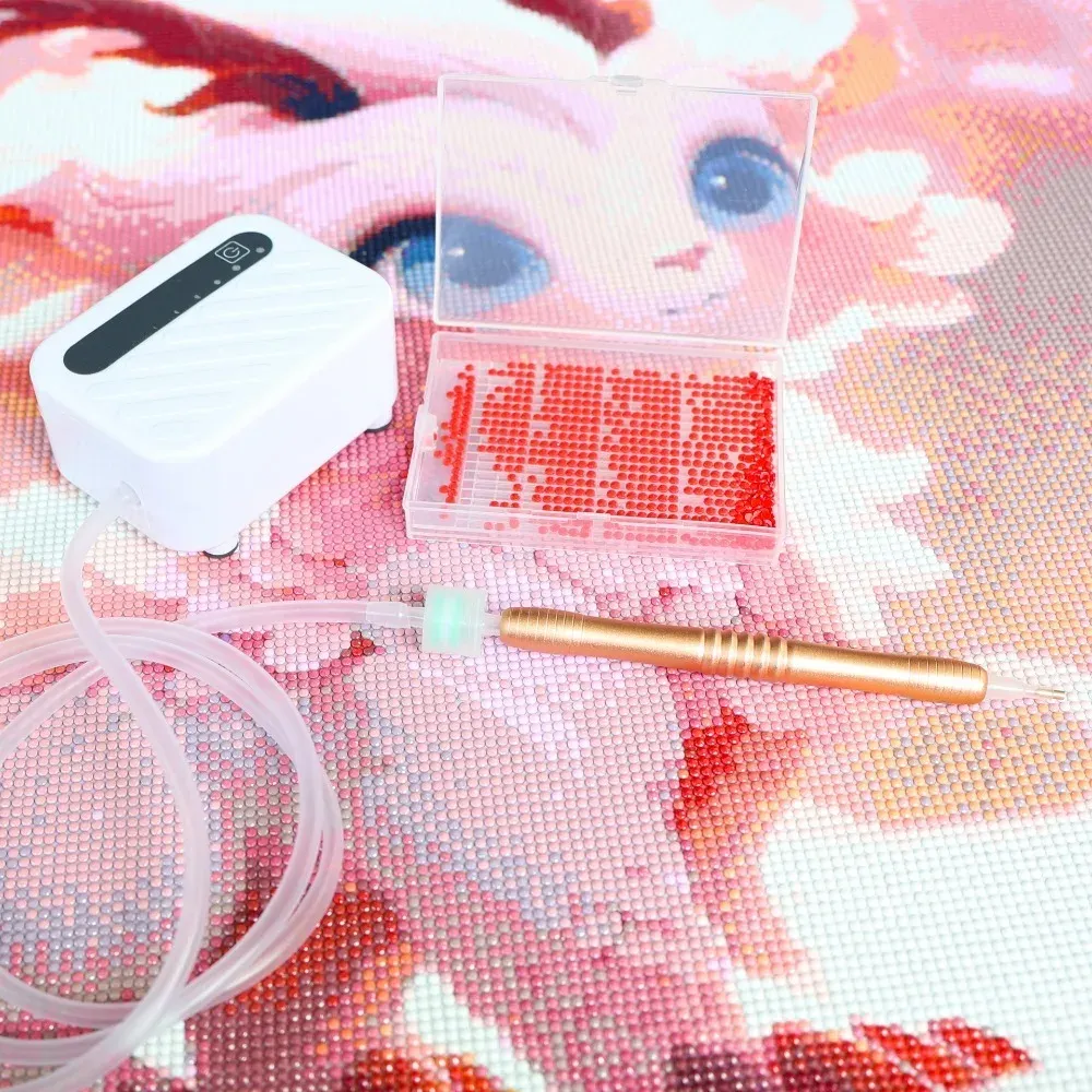 Diamantmalerei Stift Kit mit Vakuum und Ablagefach
