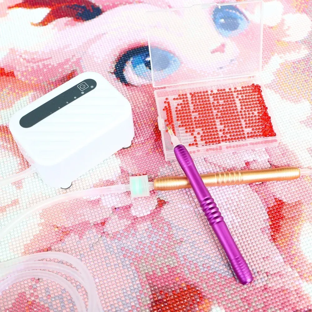 Diamantmalerei Stift Kit mit Vakuum und Ablagefach