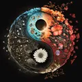 Diamantmalerei Tai Chi Mond 20 x 20 bis 50 x 50 cm rund/eckig – Farbe 229