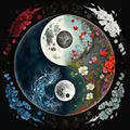 Diamantmalerei Tai Chi Mond 20 x 20 bis 50 x 50 cm rund/eckig – Farbe 232