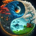 Diamantmalerei Tai Chi Mond 20 x 20 bis 50 x 50 cm rund/eckig – Farbe 233