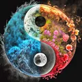 Diamantmalerei Tai Chi Mond 20 x 20 bis 50 x 50 cm rund/eckig – Farbe 234