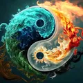 Diamantmalerei Tai Chi Mond 20 x 20 bis 50 x 50 cm rund/eckig – Farbe 235