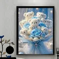 Diamantmalerei Teddybär Blumen 20x30cm bis 40x60cm – 2