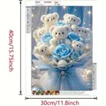 Diamantmalerei Teddybär Blumen 20x30cm bis 40x60cm – 3