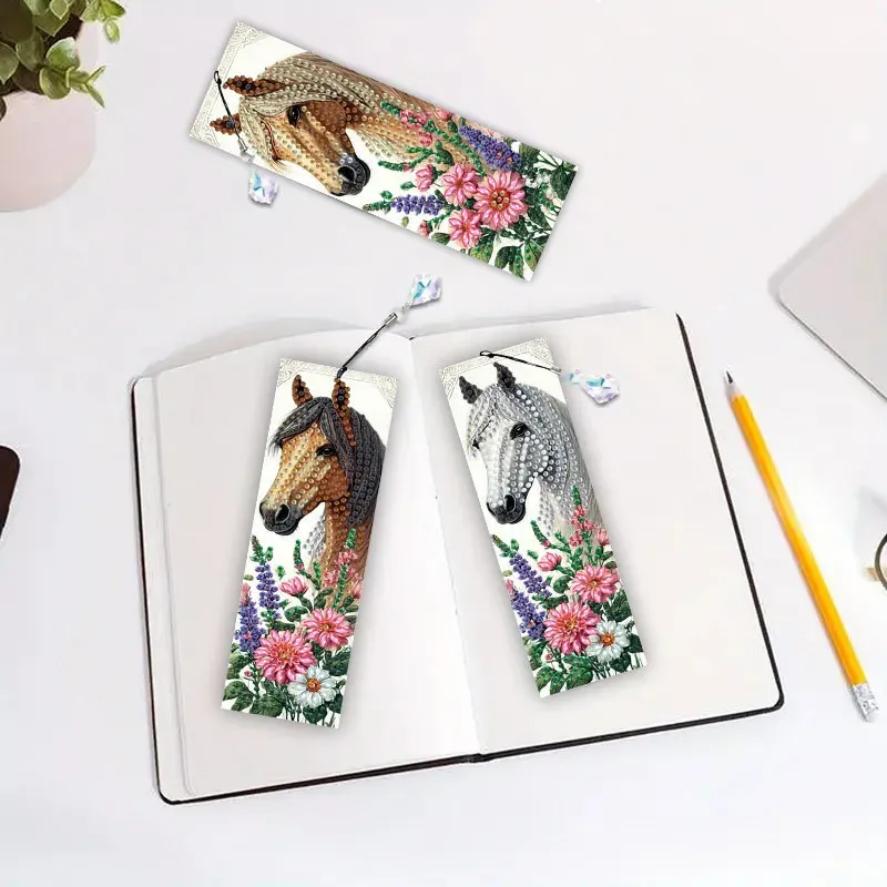 Diamantmalerei Tier Blumenmuster Lesezeichen Set PET Material