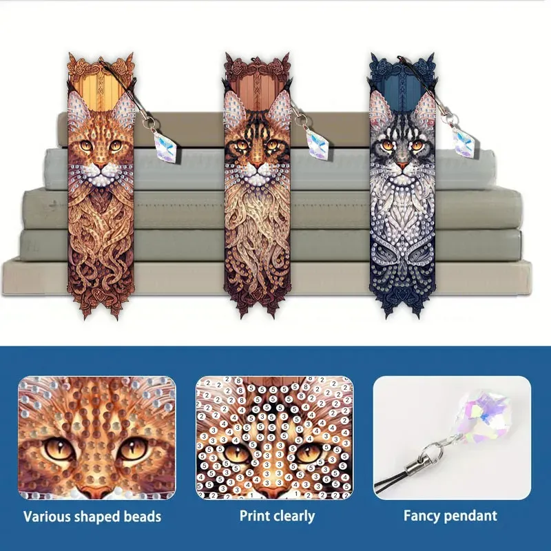 Diamantmalerei Tier Blumenmuster Lesezeichen Set PET Material
