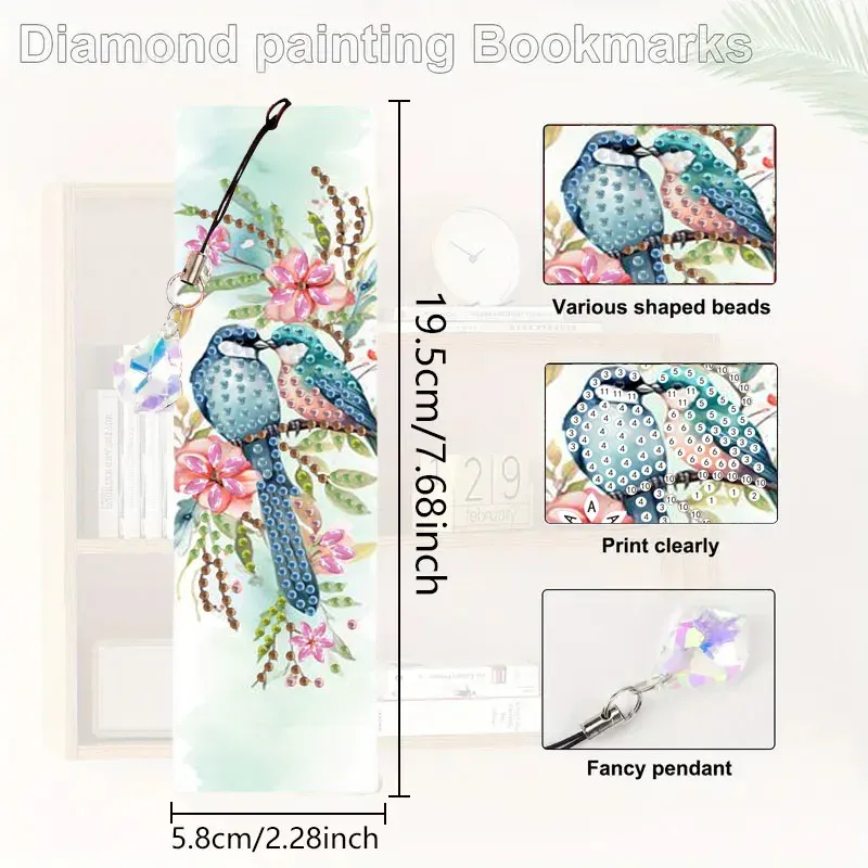 Diamantmalerei Tier Blumenmuster Lesezeichen Set PET Material