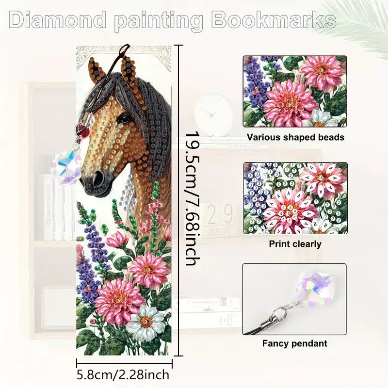 Diamantmalerei Tier Blumenmuster Lesezeichen Set PET Material