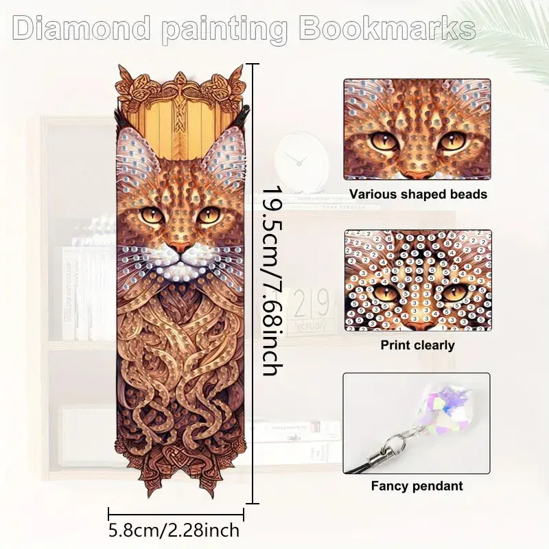Diamantmalerei Tier Blumenmuster Lesezeichen Set PET Material