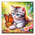Diamantmalerei Tier Hund Tiger Katze Mosaik Kits 30 x 30 cm – Farbe VET1926
