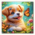 Diamantmalerei Tier Hund Tiger Katze Mosaik Kits 30 x 30 cm – Farbe VET1933