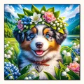 Diamantmalerei Tier Hund Tiger Katze Mosaik Kits 30 x 30 cm – Farbe VET1937