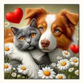 Diamantmalerei Tier Hund Tiger Katze Mosaik Kits 30 x 30 cm – Farbe VET1942