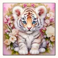 Diamantmalerei Tier Hund Tiger Katze Mosaik Kits 30 x 30 cm – Farbe VET1944