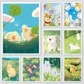Diamantmalerei Tiere Blumenwiesen Enten Hunde Katzen Kinderzimmer Deko – 1