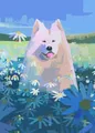 Diamantmalerei Tiere Blumenwiesen Enten Hunde Katzen Kinderzimmer Deko – Farbe Lila (05)