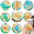 Diamantmalerei Untersetzer Blumen Cartoon 6 oder 8 Stück – Farbe 8pcs-BD019