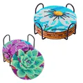 Diamantmalerei Untersetzer Kits Blume 10 x 10 cm Acryl – 5