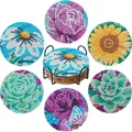 Diamantmalerei Untersetzer Kits Blume 10 x 10 cm Acryl – Farbe BD016