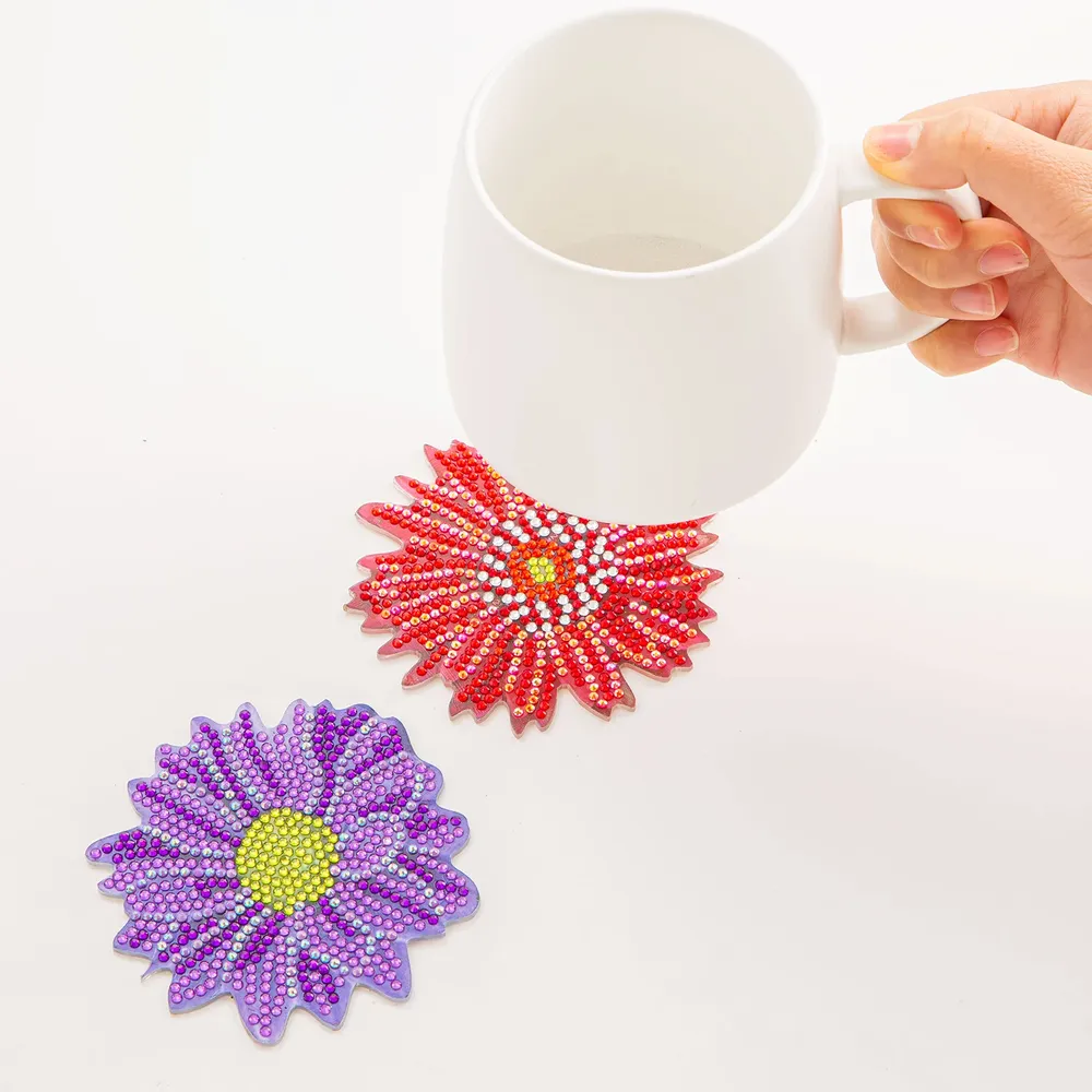 Diamantmalerei Untersetzer Kits Blume 10 x 10 cm Acryl