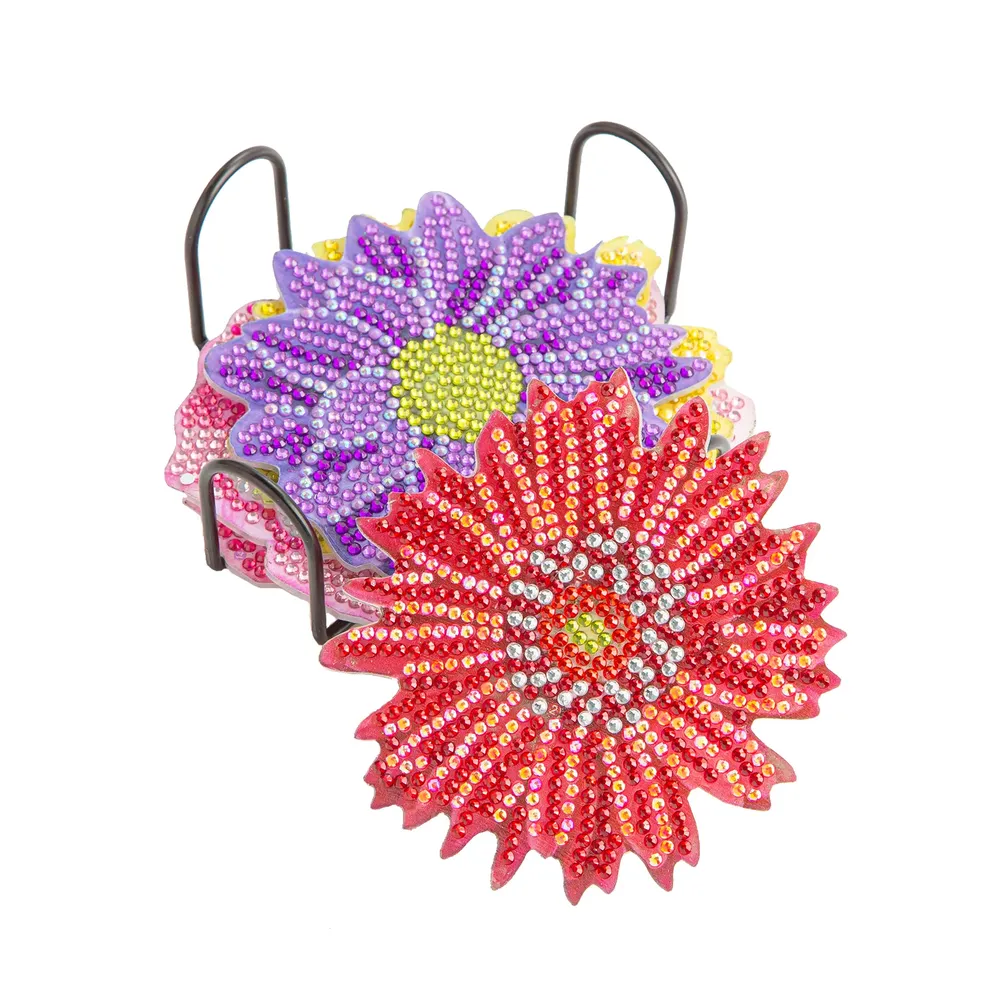 Diamantmalerei Untersetzer Kits Blume 10 x 10 cm Acryl