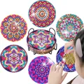 Diamantmalerei Untersetzer Kits Blume Spezialform Bohrer Acryl – Farbe 6pcs-BD014