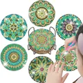 Diamantmalerei Untersetzer Kits Blume Spezialform Bohrer Acryl – Farbe 6pcs-BD021
