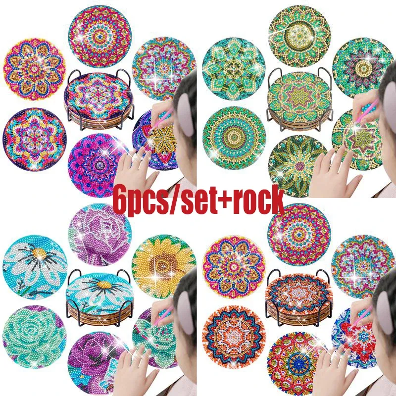 Diamantmalerei Untersetzer Kits Blume Spezialform Bohrer Acryl