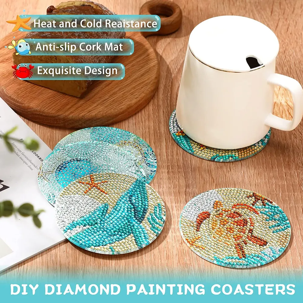 Diamantmalerei Untersetzer Kits Blume Spezialform Bohrer Acryl
