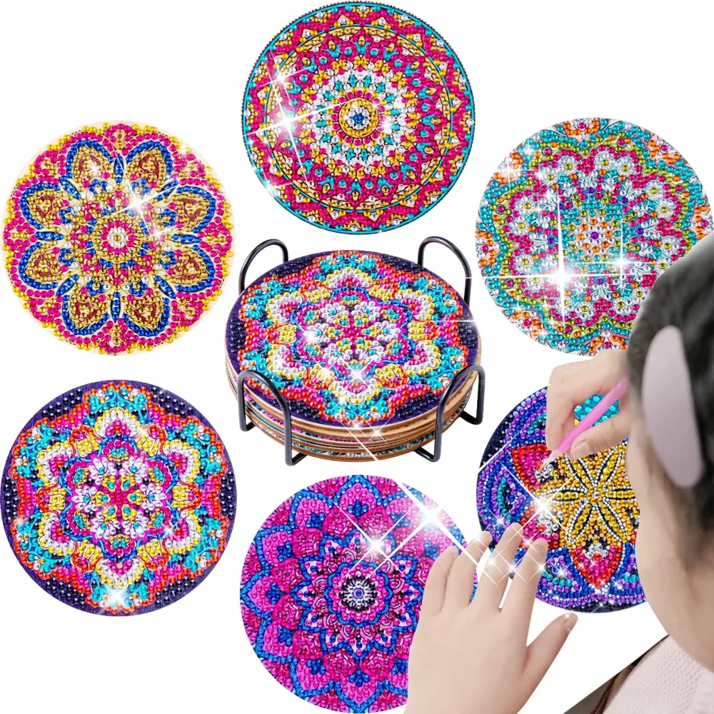 Diamantmalerei Untersetzer Kits Blume Spezialform Bohrer Acryl