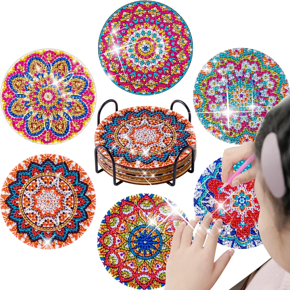 Diamantmalerei Untersetzer Kits Blume Spezialform Bohrer Acryl