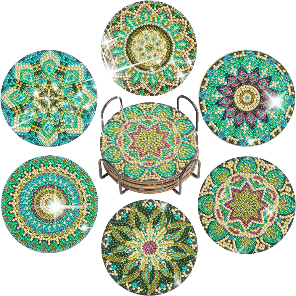 Diamantmalerei Untersetzer Kits Blume Spezialform Bohrer Acryl